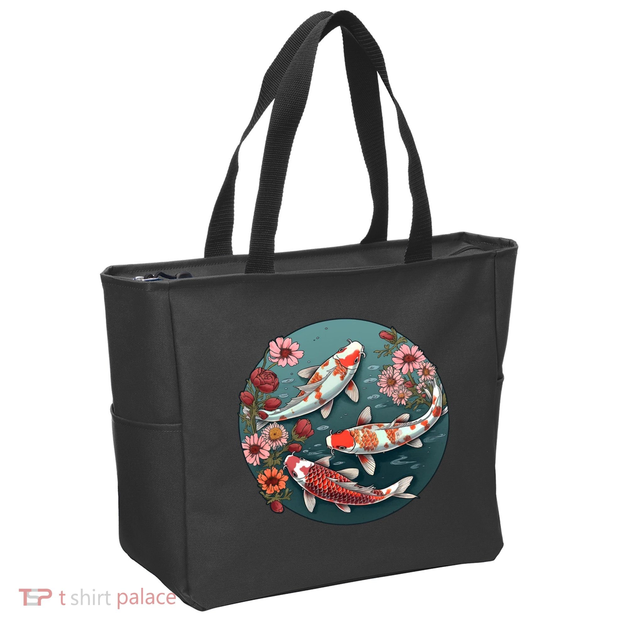 Cherry Blossom Koi Fish Japanese Tote Bag