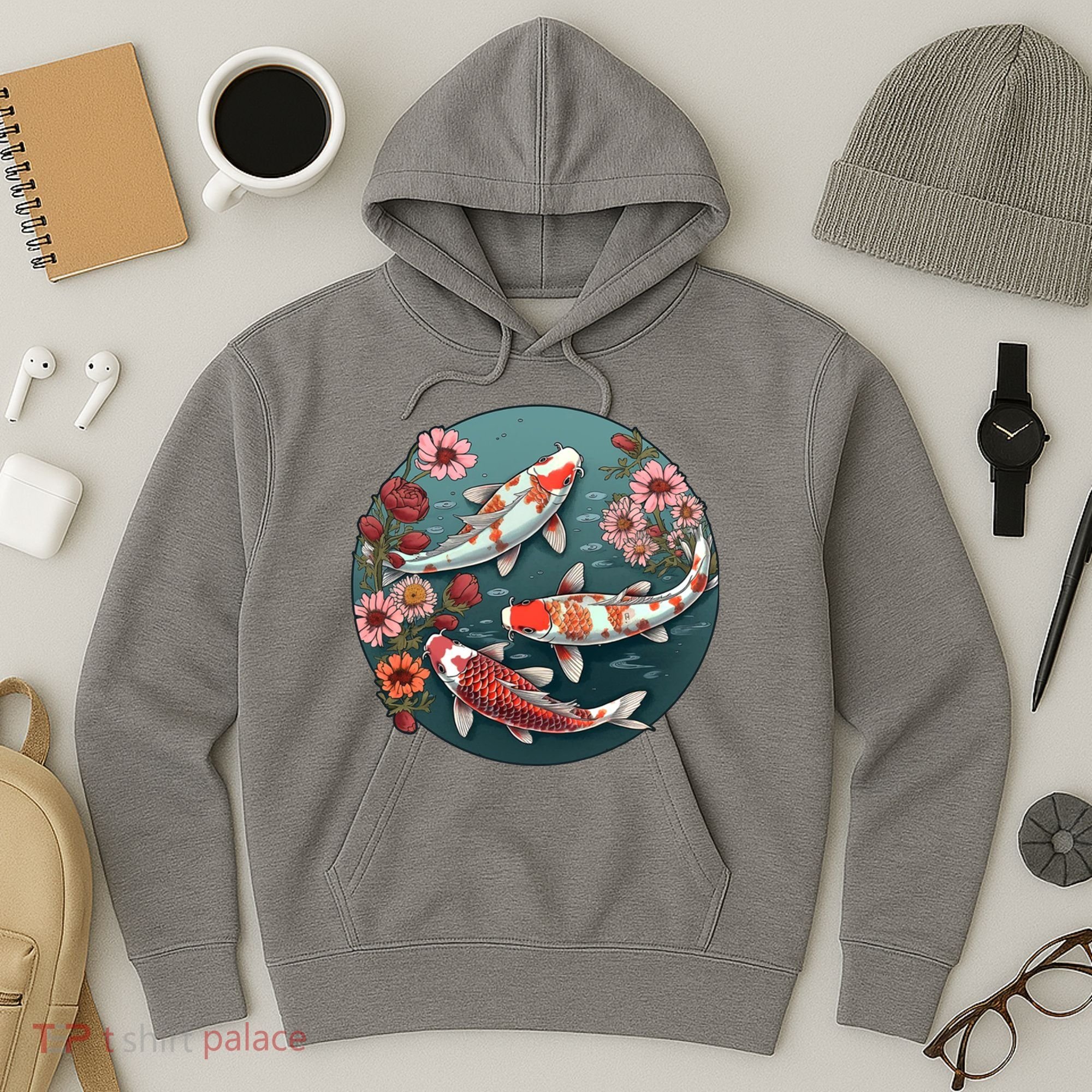Cherry Blossom Koi Fish Japanese Hoodie