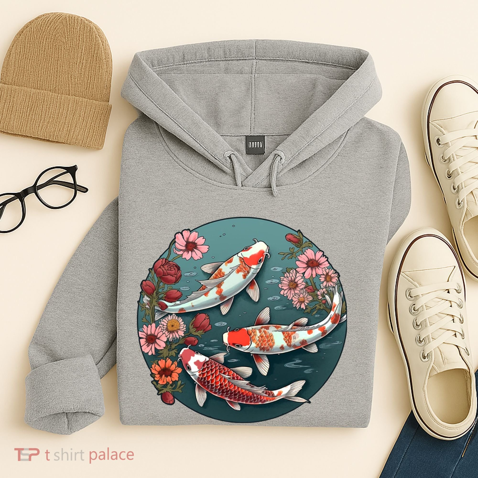 Cherry Blossom Koi Fish Japanese Hoodie