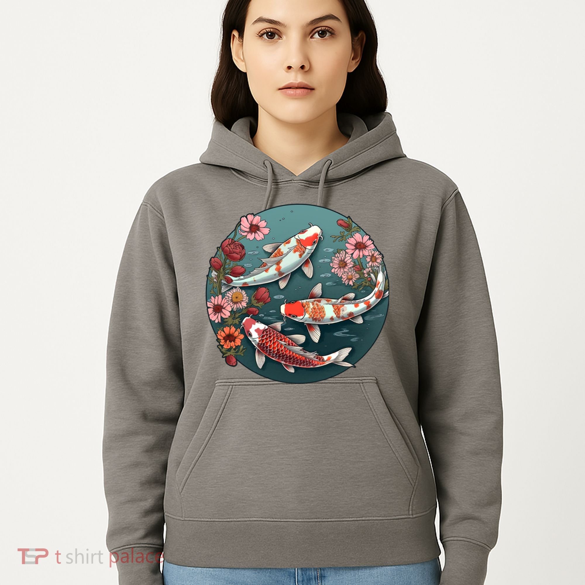 Cherry Blossom Koi Fish Japanese Hoodie