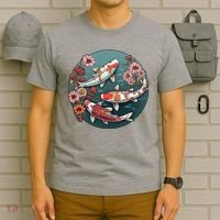 Cherry Blossom Koi Fish Japanese T-Shirt thumb 6