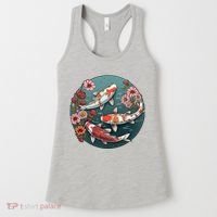 Cherry Blossom Koi Fish Japanese Women's Tank Top thumb 0