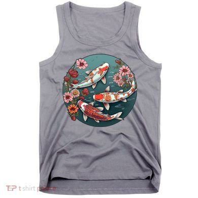 Cherry Blossom Koi Fish Japanese Tank Top