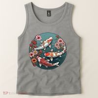 Cherry Blossom Koi Fish Japanese Tank Top thumb 2