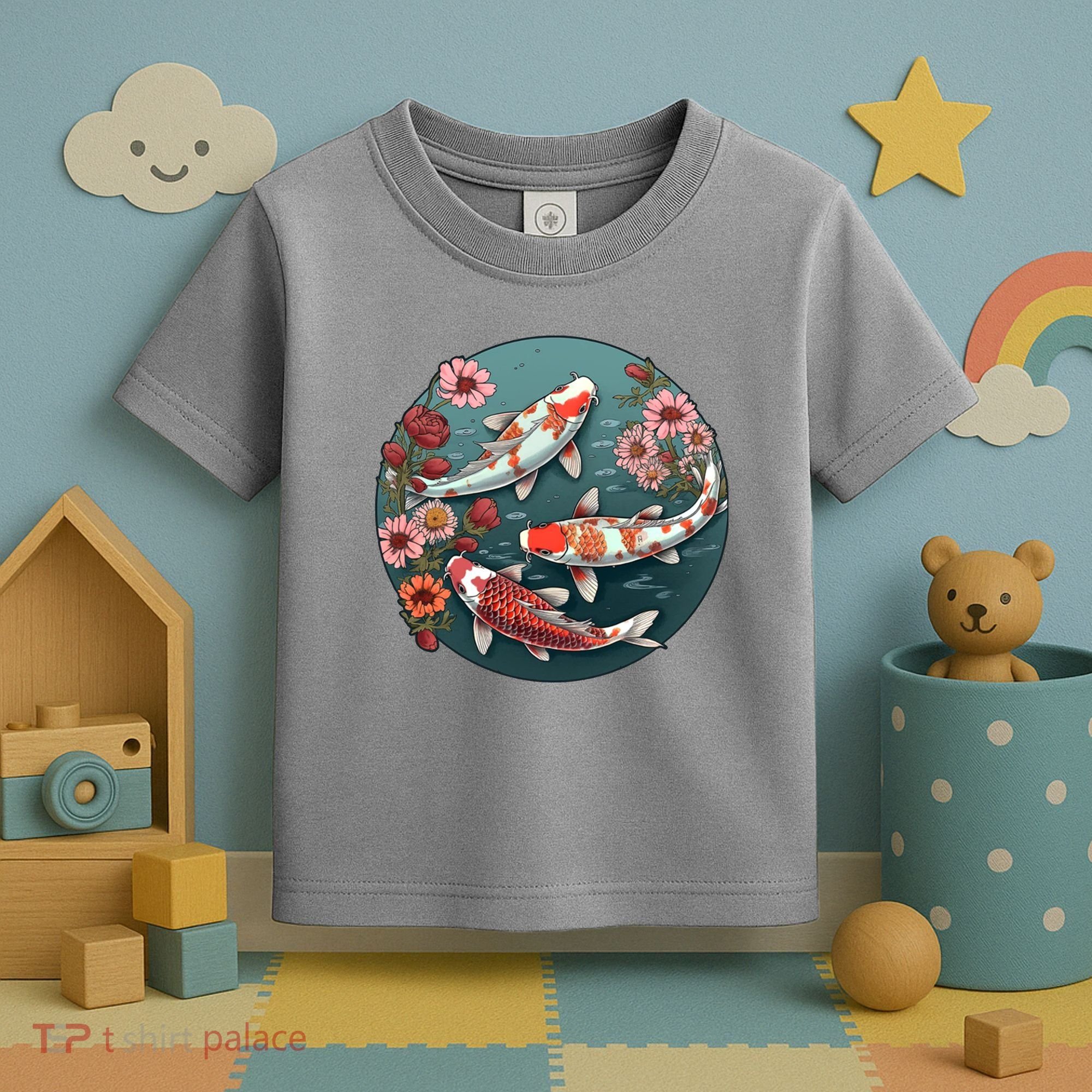 Cherry Blossom Koi Fish Japanese Toddler T-Shirt