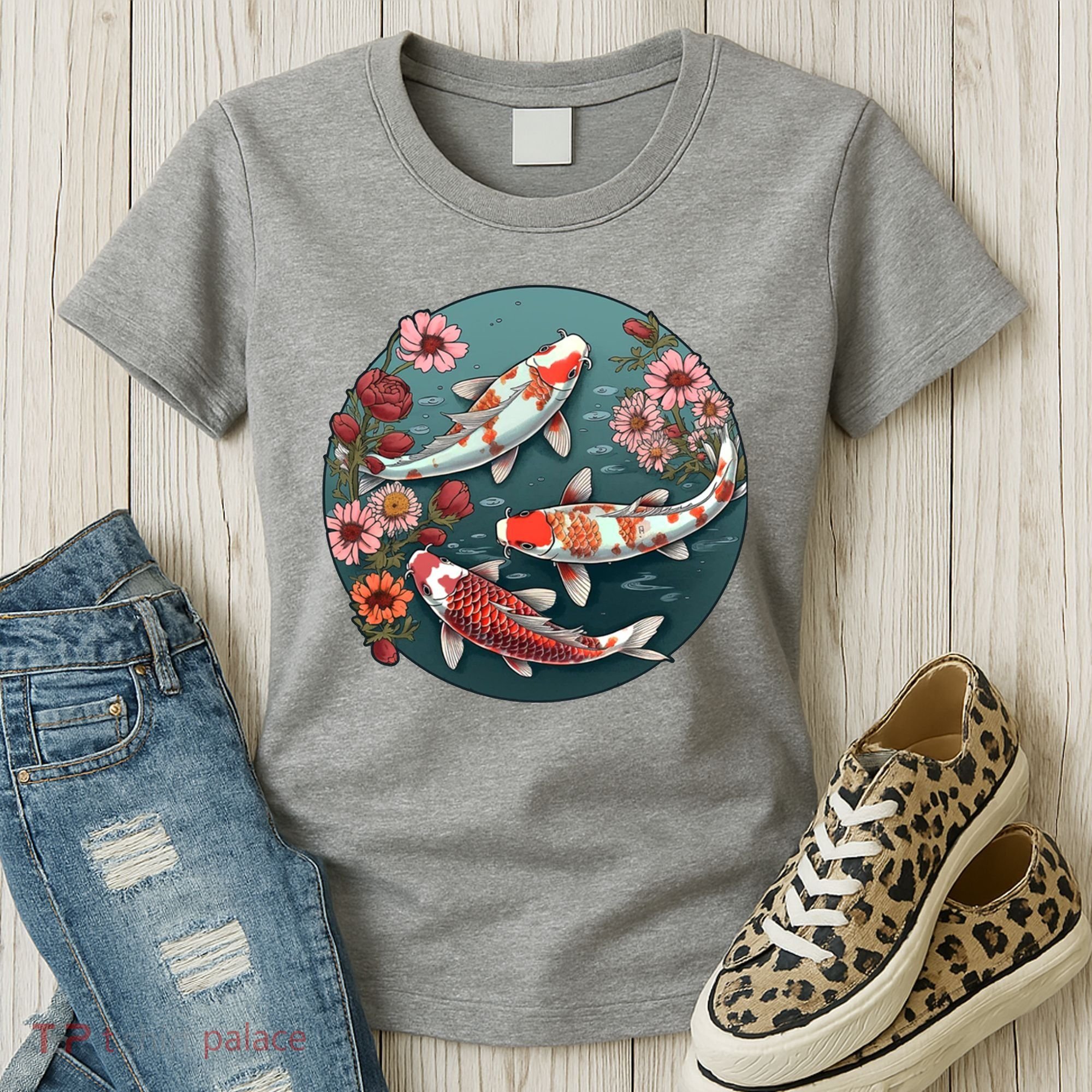 Cherry Blossom Koi Fish Japanese Women's T-Shirt