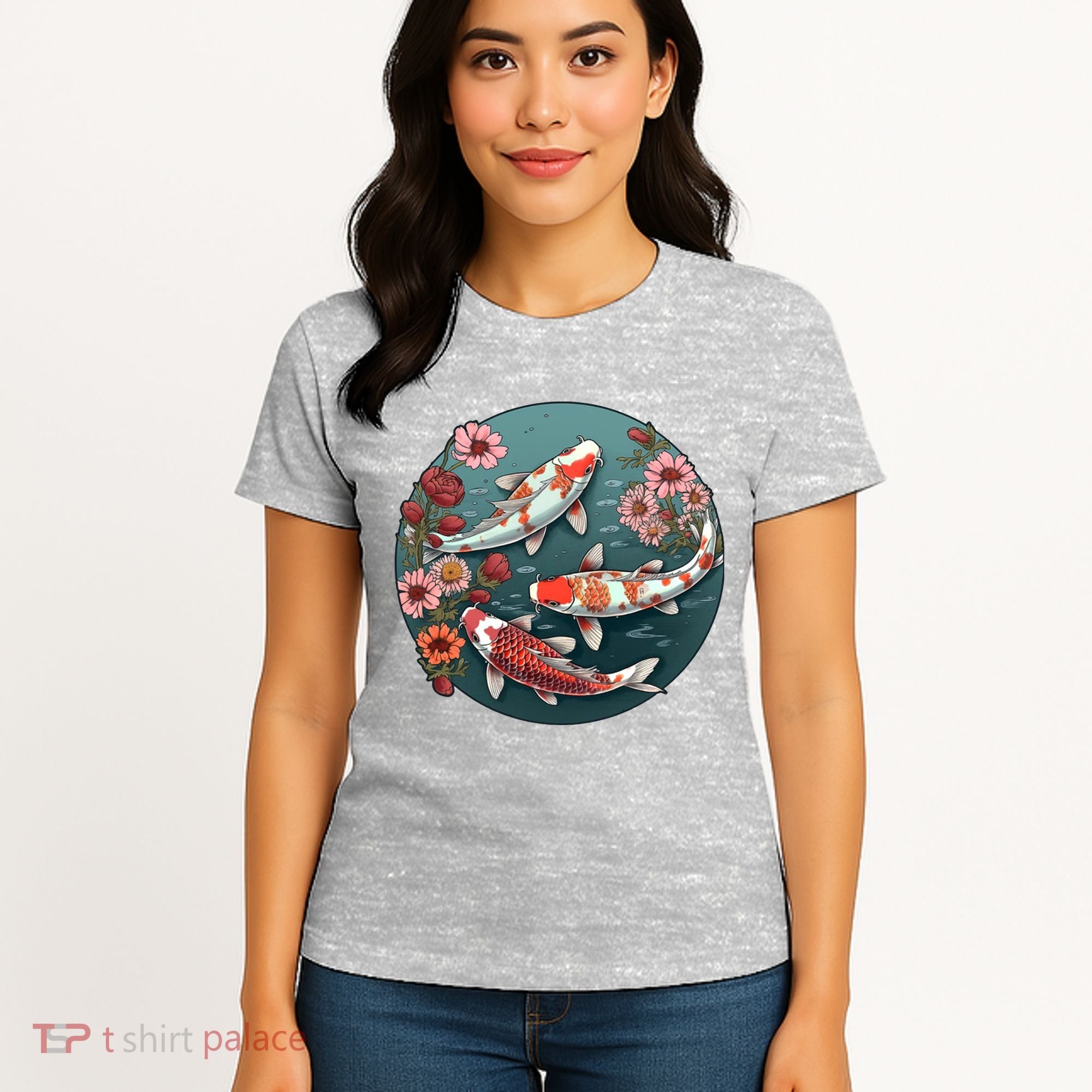 Cherry Blossom Koi Fish Japanese Women's T-Shirt