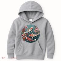 Cherry Blossom Koi Fish Japanese Kids Hoodie thumb 0