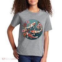 Cherry Blossom Koi Fish Japanese Kids T-Shirt thumb 2