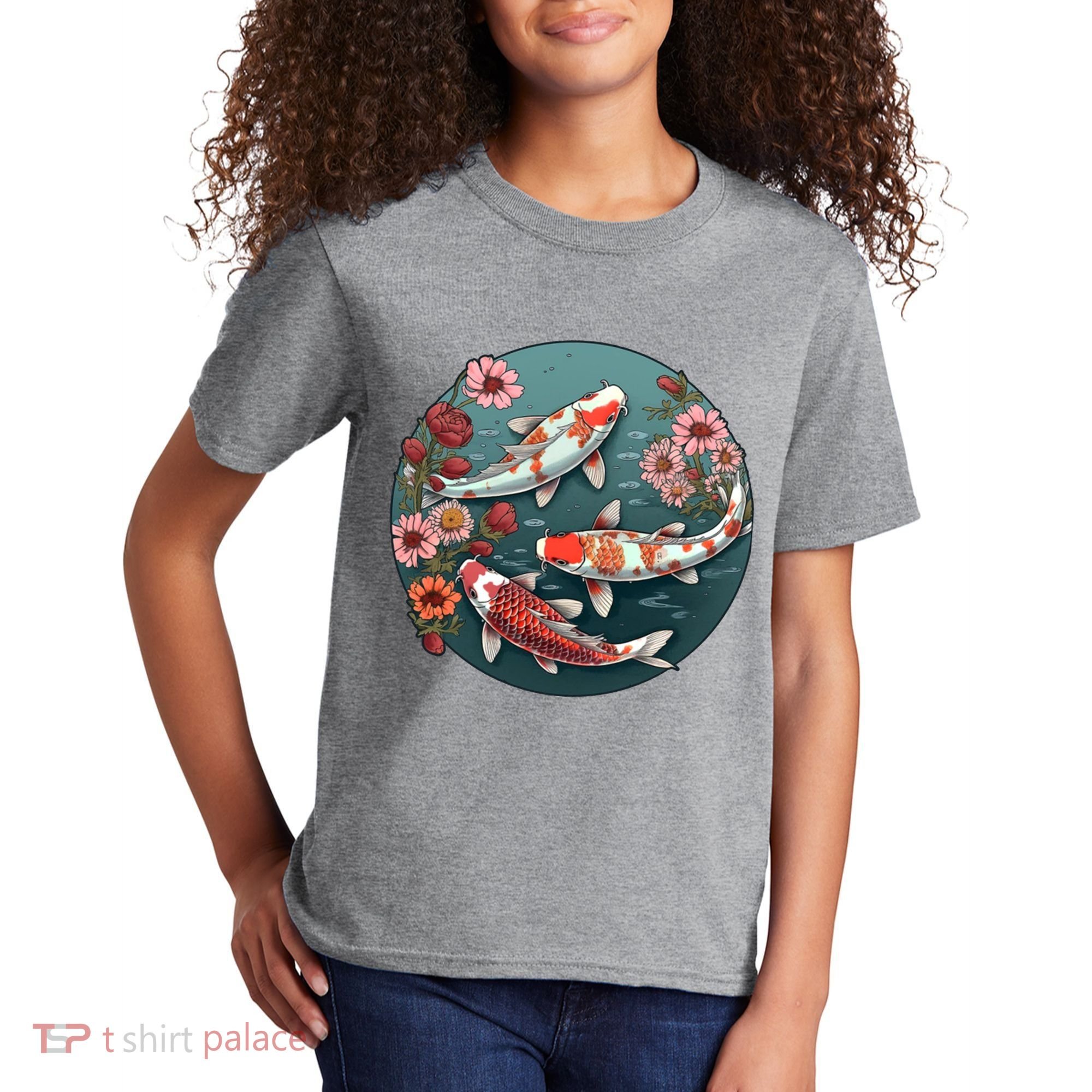 Cherry Blossom Koi Fish Japanese Kids T-Shirt