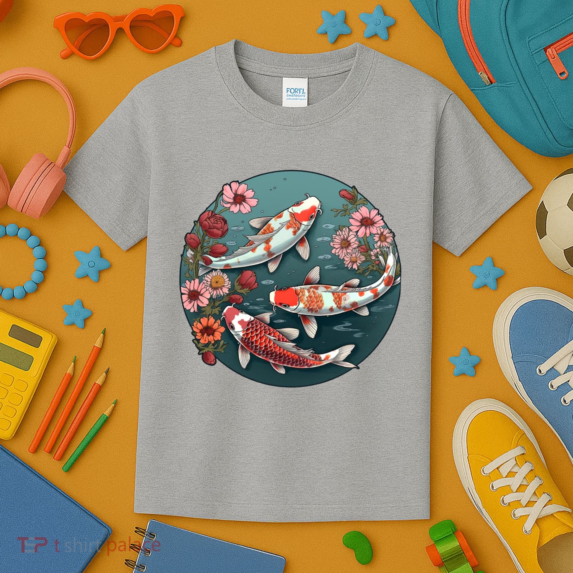 Cherry Blossom Koi Fish Japanese Kids T-Shirt