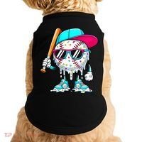 Cool Baseball Life Style Ice Cream Melting Drip Graphic Doggie Tank thumb 0