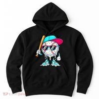 Cool Baseball Life Style Ice Cream Melting Drip Graphic Hoodie thumb 0