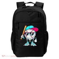 Cool Baseball Life Style Ice Cream Melting Drip Graphic Backpack thumb 0