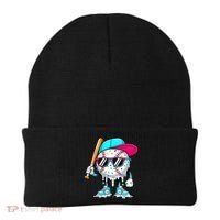 Cool Baseball Life Style Ice Cream Melting Drip Graphic Beanie thumb 0