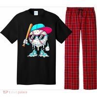 Cool Baseball Life Style Ice Cream Melting Drip Graphic Pajama Set thumb 0