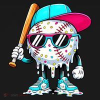 Cool Baseball Life Style Ice Cream Melting Drip Graphic Mousepad thumb 1