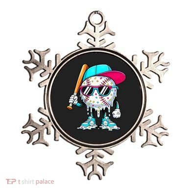 Cool Baseball Life Style Ice Cream Melting Drip Graphic Ornament