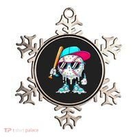 Cool Baseball Life Style Ice Cream Melting Drip Graphic Ornament thumb 0