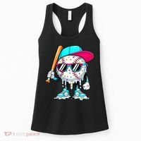 Cool Baseball Life Style Ice Cream Melting Drip Graphic Women's Tank Top thumb 0