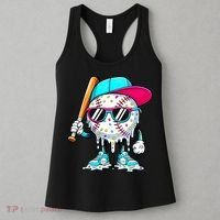Cool Baseball Life Style Ice Cream Melting Drip Graphic Women's Tank Top thumb 3