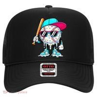 Cool Baseball Life Style Ice Cream Melting Drip Graphic Hat thumb 0
