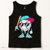 Cool Baseball Life Style Ice Cream Melting Drip Graphic Tank Top thumb 2
