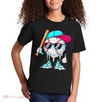 Cool Baseball Life Style Ice Cream Melting Drip Graphic Kids T-Shirt thumb 2
