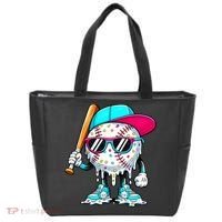 Cool Baseball Life Style Ice Cream Melting Drip Graphic Tote Bag thumb 0