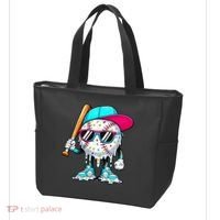 Cool Baseball Life Style Ice Cream Melting Drip Graphic Tote Bag thumb 3