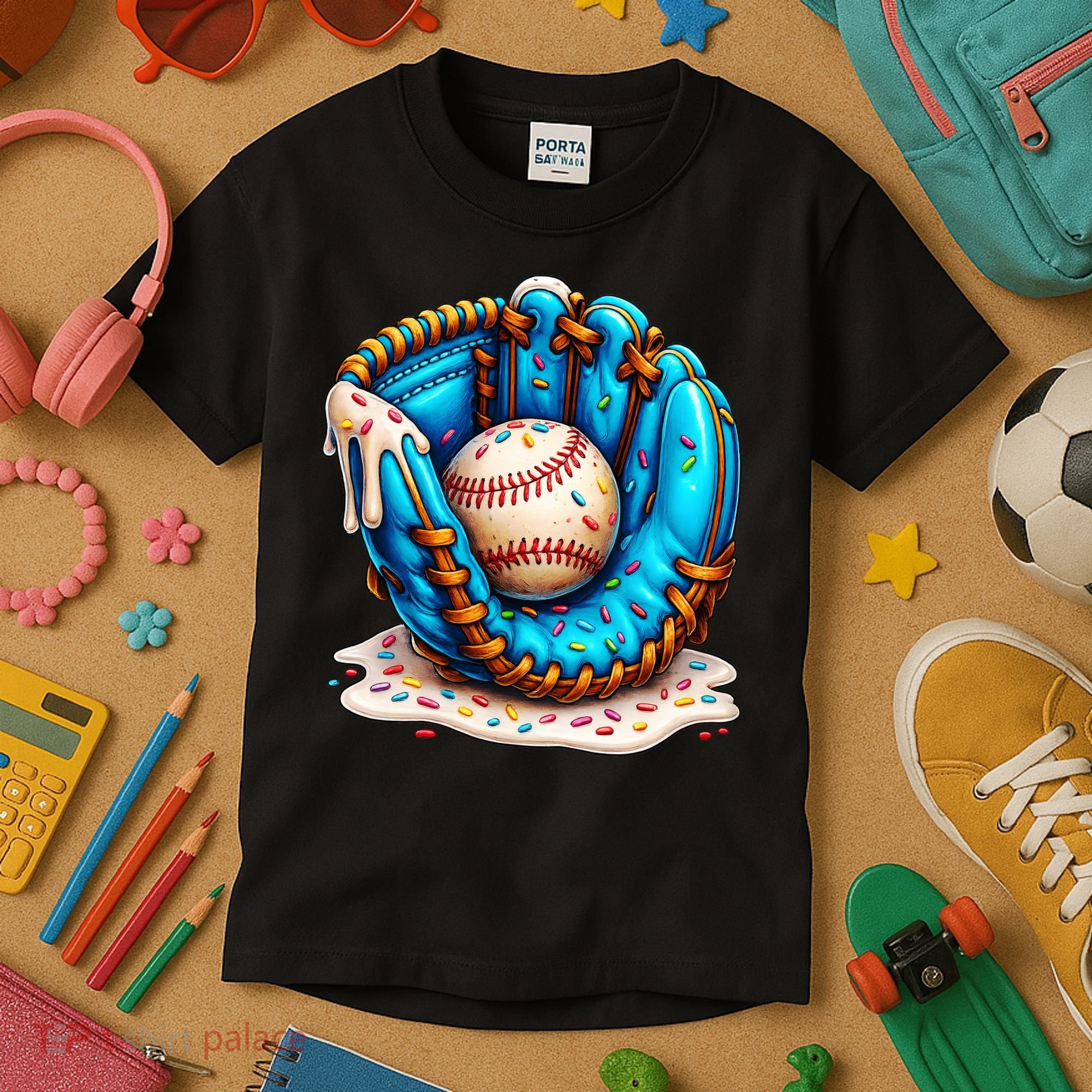 Cool Baseball Lifestyle Drip Ice Cream Kids T-Shirt