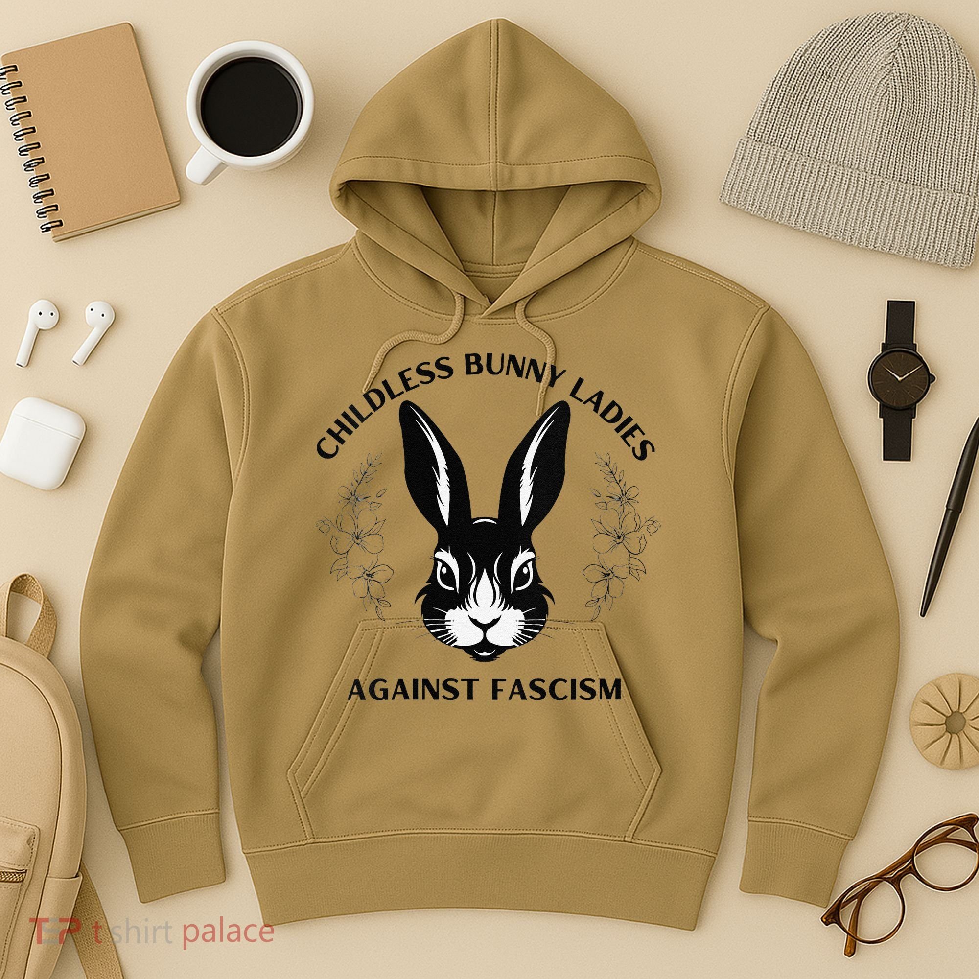 Childless Bunny Lady Rabbit Mom Democrat Vote Blue Hoodie
