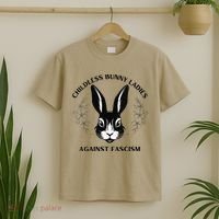 Childless Bunny Lady Rabbit Mom Democrat Vote Blue T-Shirt thumb 2