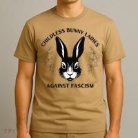 Childless Bunny Lady Rabbit Mom Democrat Vote Blue T-Shirt thumb 3