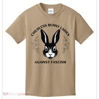 Childless Bunny Lady Rabbit Mom Democrat Vote Blue Kids T-Shirt thumb 0