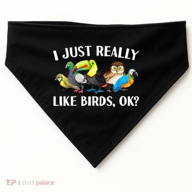 Cool Bird Lover Bird Watcher Nerd Parrot Birds USA-Made Doggie Bandana