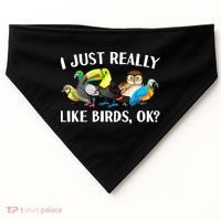 Cool Bird Lover Bird Watcher Nerd Parrot Birds USA-Made Doggie Bandana thumb 0