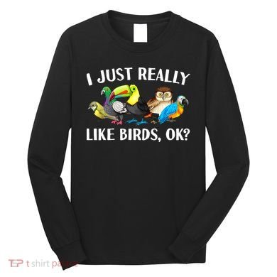 Cool Bird Lover Bird Watcher Nerd Parrot Birds Long Sleeve Shirt