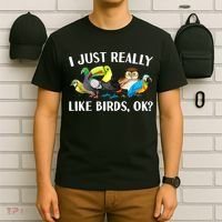 Cool Bird Lover Bird Watcher Nerd Parrot Birds T-Shirt thumb 6