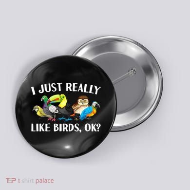 Cool Bird Lover Bird Watcher Nerd Parrot Birds Button