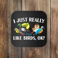 Cool Bird Lover Bird Watcher Nerd Parrot Birds Coaster thumb 0