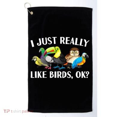 Cool Bird Lover Bird Watcher Nerd Parrot Birds Golf Towel