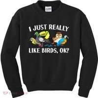 Cool Bird Lover Bird Watcher Nerd Parrot Birds Kids Sweatshirt thumb 0