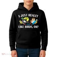 Cool Bird Lover Bird Watcher Nerd Parrot Birds Kids Hoodie thumb 4