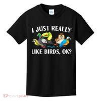 Cool Bird Lover Bird Watcher Nerd Parrot Birds Kids T-Shirt thumb 0