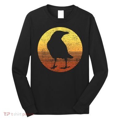 Crow Bird Lover Gift Raven Vintage Long Sleeve Shirt