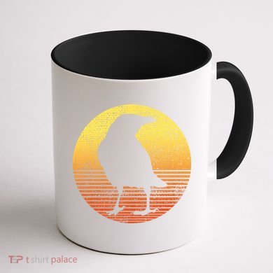 Crow Bird Lover Gift Raven Vintage Coffee Mug back