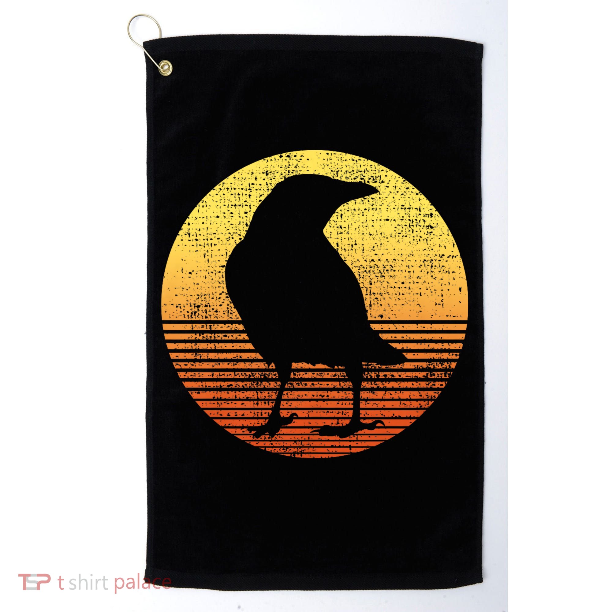 Crow Bird Lover Gift Raven Vintage Golf Towel