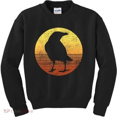 Crow Bird Lover Gift Raven Vintage Kids Sweatshirt