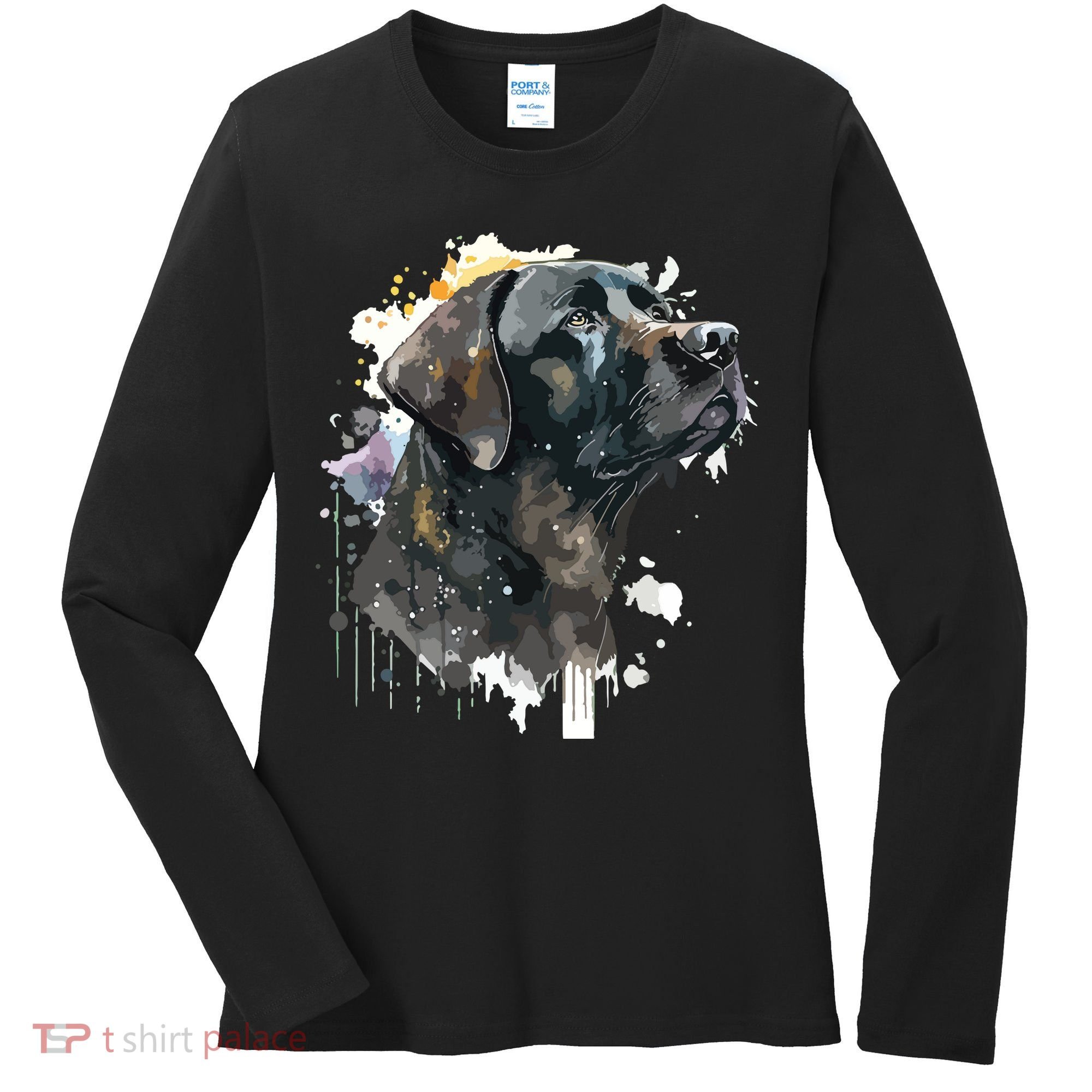 Cute Black Lab Black Labrador Retriever Puppy Dog Mom Animal Women's Long Sleeve Shirt